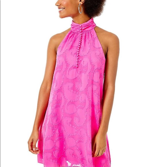 Lilly Pulitzer Kristine halter dress pink size medium NWT preppy - Picture 3 of 9